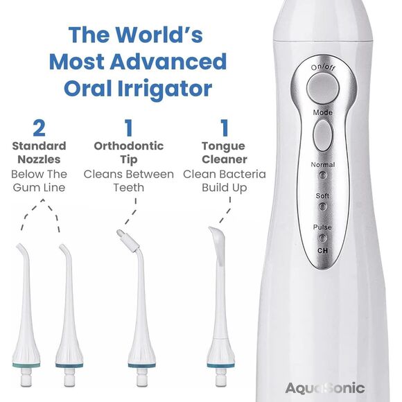 AQUASONIC HOME DENTAL CENTER RECHARGEABLE POWER TOOTHBRUSH - White - Picture 5 of 8
